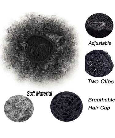 THEMIS HAIR Afro Puff Drawstring Ponytail in Smoky Gray | High Puff Bun for Black Women | Kinky Curly Hairpiece for Natural Hair - Buy Online on GoSupps.com