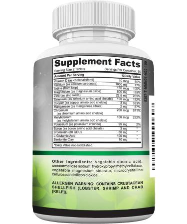 Amate Life Multi Minerals Supplement - Complete Mineral Complex with Vitamin D3, Calcium, Magnesium, Zinc & Iodine - 100 Tablets - Buy Online on GoSupps.com