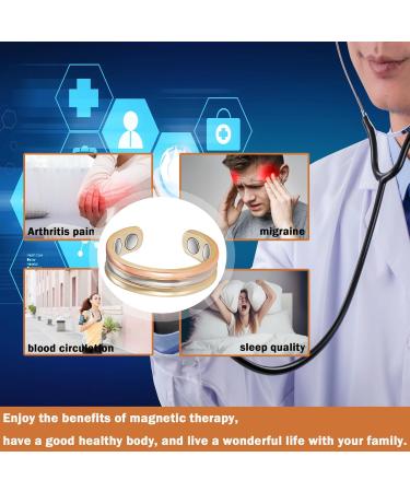 Yinox Female Pure Copper Magnetic Jewelry | 3500 Gauss Arthritis & Migraine Relief | Three-Colored Magnetic Ring (4 Magnets) - Shop Internationally - Buy Online on GoSupps.com