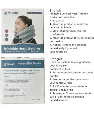 Cervical Neck Traction Device | Neck Stretcher for Neck Pain Relief Inflatable Neck Brace Collar Provides Neck Decompression and Support for Home Use (Classic Gray) - Buy Online on GoSupps.com