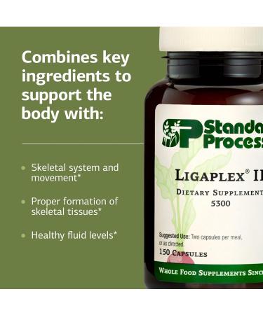 Standard Process Ligaplex II - Joint & Bone Support - Manganese Supplement with Vitamin B12 A & D - Skeletal System & Joint Support Supplement - 150 Capsules 150 Count (Pack of 1) - Buy Online on GoSupps.com