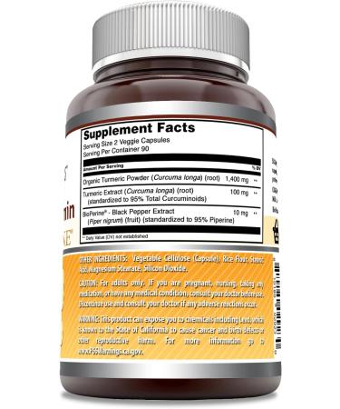 Amazing Formulas Turmeric Curcumin 1500mg with Bioperine | 180 Veg Capsules | Non-GMO, Gluten Free | Made in USA | Vegetarian Friendly - Buy Online on GoSupps.com