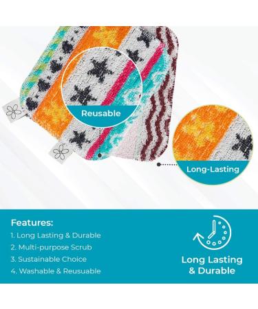 Skoy Scrub - Non-Scratching Reusable Kitchen Scrub - Eco-Friendly, Dishwasher Safe - 4-Pack, Assorted Colors - Buy Online on GoSupps.com