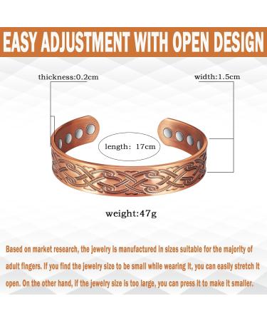 3500 Gauss Copper Bracelet for Men - Arthritis Relief with 8 Strong Magnets | Effective Magnetic Therapy for Carpal Tunnel Rheumatism & Lymphatic Drainage - Buy Online on GoSupps.com