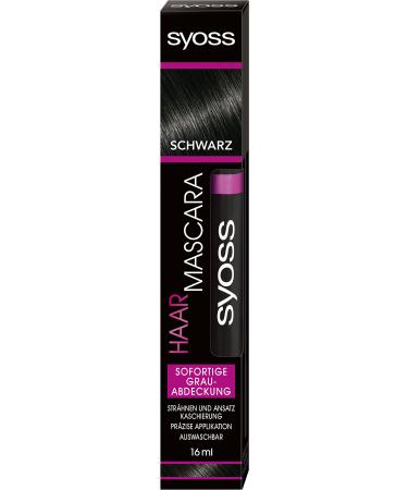 SYOSS Hair Mascara Hair Colour Black Instant Grey Cover 16 ml black 16.00 ml (Pack of 1)
