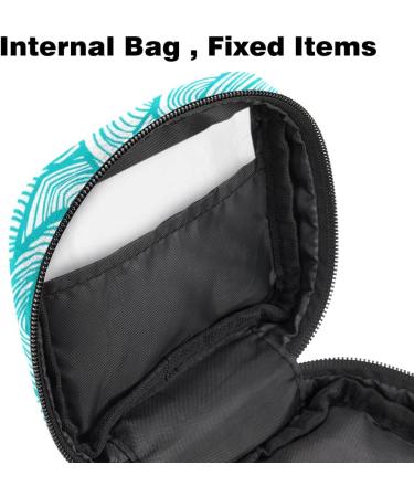 Stylish Turquoise Menstruation Pad Bag with Zipper | Women's Napkin & Tampon Holder | Floral Design For Girls - Buy Online on GoSupps.com