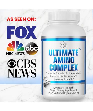 Ultimate Amino Acid Complex - 120 Vegan Tablets | 9 Essential EAAs + BCAAs | Boost Energy Muscle & Recovery - Buy Online on GoSupps.com