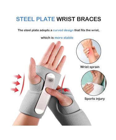 Wrist Splint Brace for Carpal Tunnel Relief | Joint Pain Support Stabilizer | Adjustable Strap for Arthritis Tendonitis | Left Hand Grey - Buy Online on GoSupps.com