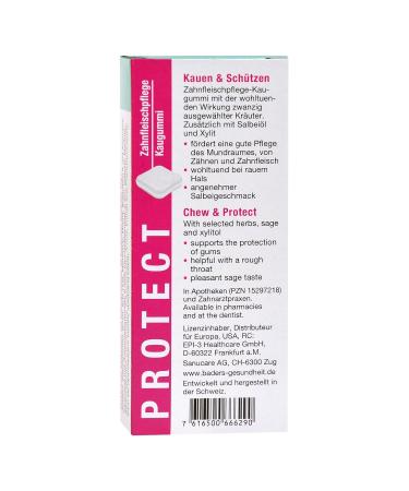 Buy BADERs PROTECT Gum Care Chewing Gum Duo - Herbal Formula with Sage Oil & Xylitol | 2x20 Squares | International Shipping - Buy Online on GoSupps.com