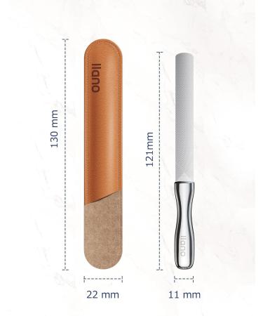 Llano Stainless Steel Nail File Set with Leather Case - Professional Grade Double Sided Fingernail and Toenail Files for Natural, Thick Nails - Ideal for Women, Men, and Seniors - Buy Online on GoSupps.com