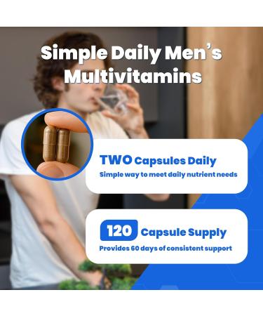 VEV Multivitamin for Men Mens Multivitamins and Minerals with Vitamin A, C, D, B Complex, Magnesium, Zinc, Selenium & More Daily Health & Nutrition Support 120 Capsules, 60-Day Supply 120 Count (Pack of 1) - Buy Online on GoSupps.com
