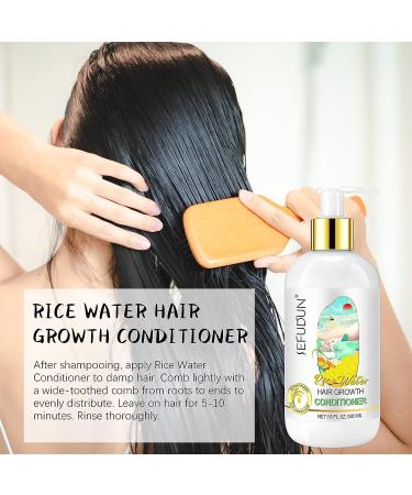 Rice Water Hair Growth Conditioner with Biotin & Caffeine - Nourishing and Strengthening for Dry, Frizzy Hair - 10 Fl Oz - Buy Online on GoSupps.com
