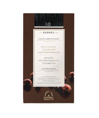Correx Argan Oil Colorant - Ammonia -free hair color black 1.0 - 100% gray hair cover & vegan for a long -lasting color result