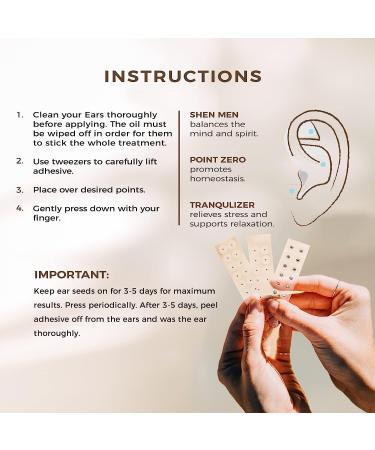 NAO Wellness Stainless Steel Ear Seeds - Acupressure Beads Healing Kit with 40+ Solutions | 20 Acupuncture Ear Seeds for Adults & Kids - Buy Online on GoSupps.com