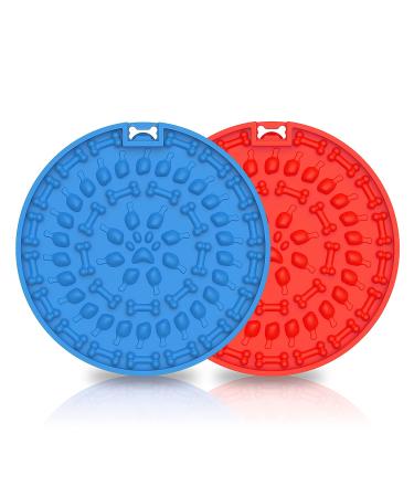 Dog Lick Pad 2Pcs, Interactive Dog Toys Dog Feeder Mat, Fun Alternative to a Slow Feed Dog Bowl, Snuffle Mat for Dogs, Slow Feeder Mat for Dog Puzzle Toys, Calming Mat for Dog Anxiety Relief
