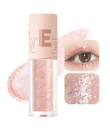 Jutqut Liquid Glitter Eyeshadow - Shimmery & Sparkle Liquid Eyeliner  Shinny Eye Makeup  Long Lasting  Quick-Drying  Subtle Shimmer Eye Shadow Stick with Gel Texture  02Pink Champagne