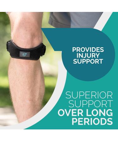 Patella Strap Knee Brace Support for Arthritis, ACL, Meniscus Tear - Best for Running, Basketball, Sports - Pack of 2 Black - Buy Online on GoSupps.com
