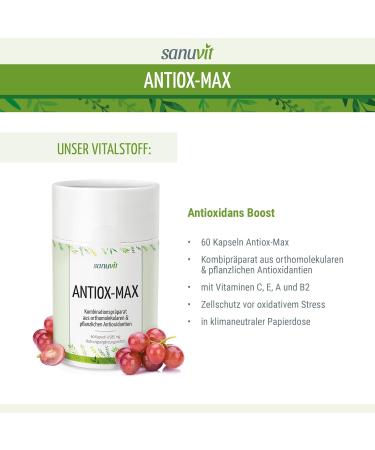 Sanuvit Antioxidants - Antiox-Max 605 mg | 60 Capsules | 2-Month Supply | Shop Now for International Shipping - Buy Online on GoSupps.com