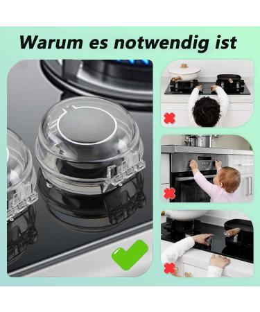 Pack of 8 Child Safety Locks for Stoves | Oven & Stove Protection for Kids | Transparent Safety Knob Covers - Buy Online on GoSupps.com