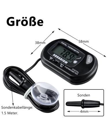 BestGle Digital LCD Aquarium Thermometer - High Accuracy Water Temperature Measurement for Fish & Reptiles | Suction Cup & Probe Included - Buy Online on GoSupps.com