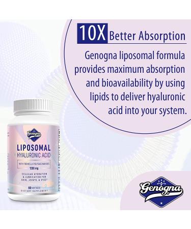 Liposomal Hyaluronic Acid 1000mg Capsules with Tremella Polysaccharides - Skin Hydration & Anti-Aging Supplement - 1Pack - Buy Online on GoSupps.com