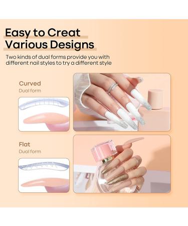 Modelones Poly Nail Gel Kit - 6 Color Nail Extension Gel Kit with 48W Nail Lamp & Slip Solution - Rhinestone Glitter Starter Kit for DIY Nail Manicure - Black Gold - Buy Online on GoSupps.com