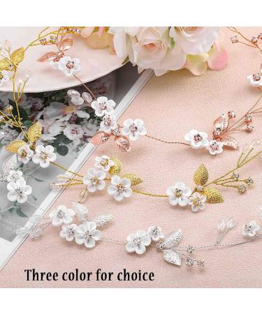 Fairvir Bridal Jewelry: Elegant Silver Hair Accessories for Brides & Girls - Gold Leaf & Crystal Headdress - Buy Online on GoSupps.com