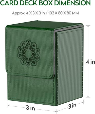 MIXPOET Deck Box for MTG Cards - Large Size, 100+ Cards Capacity - The Elementals (Green) - Buy Online on GoSupps.com