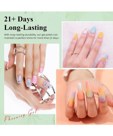 Phoenixy Gel Nail Polishes Starter Kit - 12 Colors Set with UV/LED Lamp - Soak Off, Glossy Matte Finish - DIY Nail Art at Home | 12 Summer Breeze - Buy Online on GoSupps.com
