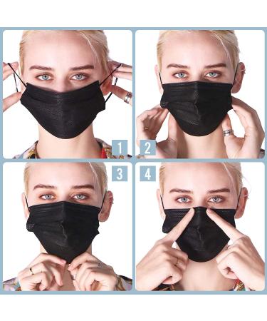 Black Disposable Face Masks - 100 Pack for Adults | Comfortable and Secure - Buy Online on GoSupps.com
