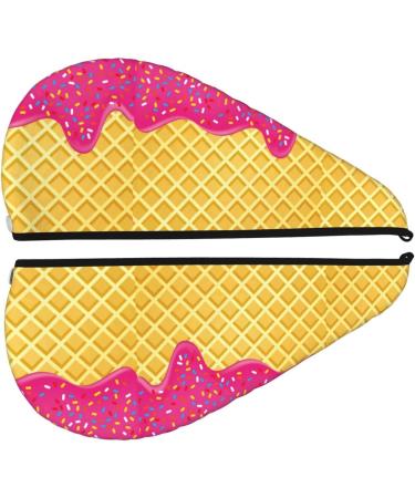Hair Towel Wrap - Quick-Dry Turban with Button | Red Ice Cream Hair Drying Towel - Buy Online on GoSupps.com