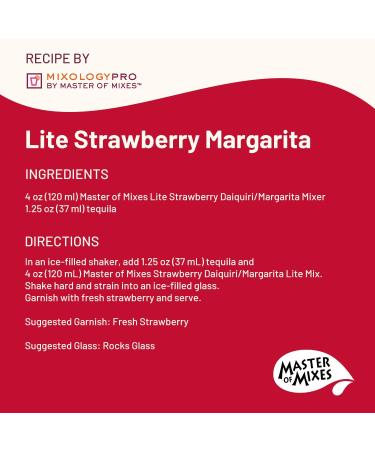Master of Mixes Strawberry Daiquiri / Margarita Lite Drink Mix  Ready To Use  1 Liter Bottle (33.8 Fl Oz)  Pack of 6 33.81 Fl Oz (Pack of 6) - Buy Online on GoSupps.com