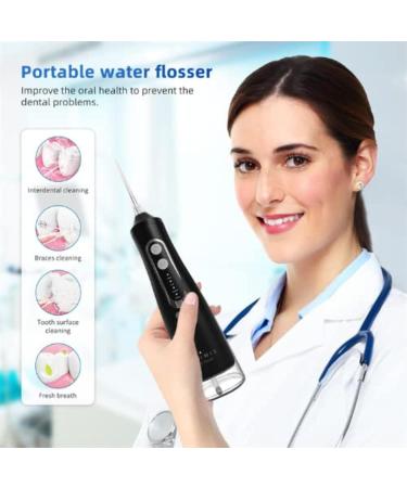 PRIMIS Cordless Water Flosser - 4 Modes, Large 310ML Tank, 6 Jet Tips, USB Rechargeable - Oral Irrigator for Travel & Home - Plaque Remover for Teeth - Waterproof (White/Black) - Buy Online on GoSupps.com