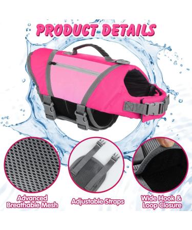 Buy Emust Dog Vest - High Buoyancy Life Jacket for Large Dogs | Adjustable Dog Chiming Vest for Boxers Basset Hounds & More in Pink - Buy Online on GoSupps.com