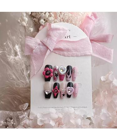 Handmade Wearable Nail Hot Girl Cool Detachable Fake Nail Nail Patch Nail Art Fake Nails(M) - Buy Online on GoSupps.com