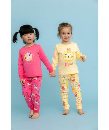 Artie Baby Girls 100% Cotton Comfort Pyjamas Set | Footless Long Sleeve Pjs for Kids 3-4 Years | 2-Piece Nightwear Outfit for 12 Months to 8 Years | Pink - Buy Online on GoSupps.com