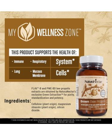 NaturaNectar Natural Bee Propolis Bundle Bee Propolis Ultimate and Brown Bee Propolis - for Immune Cardiovascular and Respiratory Systems Support - 60 Capsules per Bottle - Buy Online on GoSupps.com