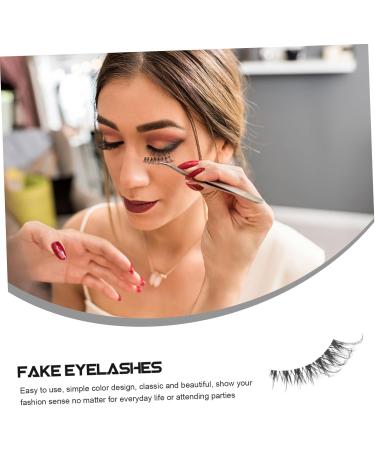 Beatifufu 5 Pairs False Lashes Fake Eyelashes Eye Lash Extension Eyes Lashes Eyelashes Natural Look Makeup Lash False Eyelash Strip Lash Strips Set Transparent Stem Artificial Fiber - Buy Online on GoSupps.com