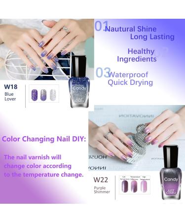 Temperature Change Nail Polish Colour Temperature Control Nail Polish - Long-Lasting Nail Polish Set - Colour Changing Temperature Control Nail Polish Nail Art Design Without UV Lamp (B Set) - Buy Online on GoSupps.com