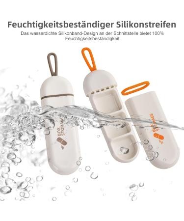 Optimize Your Health: Portable White & Orange Pill Box for Vitamins and Medication - Secure Compact Daily Dose Organizer - Buy Online on GoSupps.com