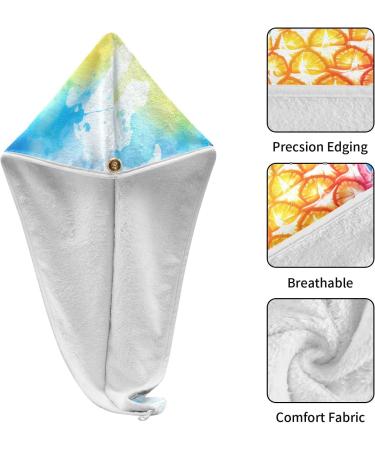 Rainbow Pineapple Hair Towel 2 Pack - Super Absorbent Quick Drying Hair Turbans for Women & Girls - Buy Online on GoSupps.com