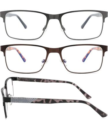 Reading Glasses for Men - Blue Light Blocking DILLY VISION 3-Pack - Stylish Lightweight Metal Frame Anti Eye Strain UV Protection 2.75x Magnification - Buy Online on GoSupps.com