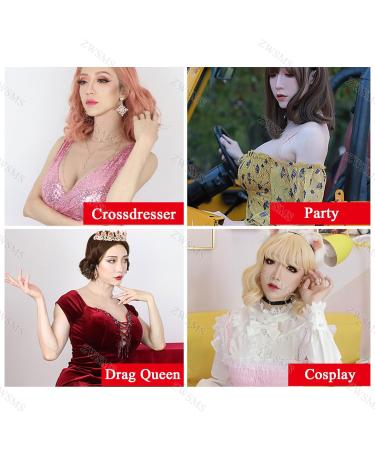 ZWSMS Silicone False Breast Plate BE Cup - Realistic False Boobs for Cosplay Drag Queen & Transgender - D Cup Color Options - Buy Online on GoSupps.com
