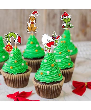 VARACL 30 Pieces Grinch Cupcake Toppers Grinch Christmas Cupcake Toppers Food Fruit Picks for Grinch Party Dessert Decoration Grinch Birthday Cake Decor Grinch Christmas Party Decorations Supplies - Buy Online on GoSupps.com