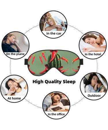 SSIMOO Cactus Hat & Chili Pepper Eye Mask - Soft Double-Sided Light Blocking for Better Sleep | International Shipping - Buy Online on GoSupps.com