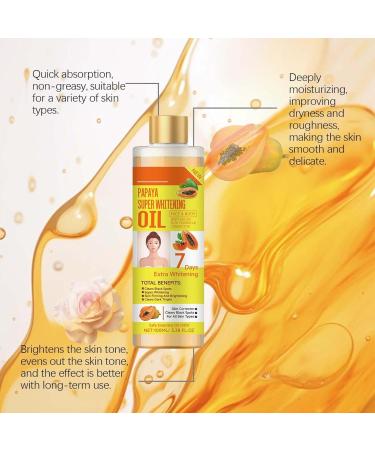 Papaya Super Whitening Oil Veetgold Vitamin E Body Oil Papaya Super Whitening Oil Papaya Oil For Lightening Dark Skin Turmeric Oil Honey Oil Turmeric With Honey Soap (100ml Papaya) - Buy Online on GoSupps.com