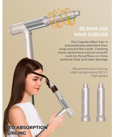 5 in 1 Air Styler 110000 RPM High Speed Hair Dryer Low Noise Blowdryer Hair Dryer Curler 200 Million Negative Ionic Hair Dryer Hairdryer with Diffuser Travel Hairdryers for Travel Home Use Silver - Buy Online on GoSupps.com