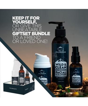 Men's Facial Care Kit: Skincare Set with Serum, Cleanser, and Moisturizer - Buy Online on GoSupps.com