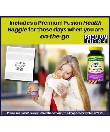 PREMIUM-FUSION Super Vitamin B-Complex 100 Tablets with Vitamin Pouch and Supplement Guide - Buy Online on GoSupps.com