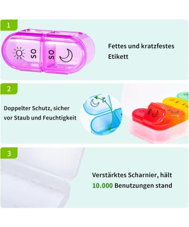 Portable 7-Day Pill Organizer Box | Weekly Medication Storage for Travel | 14-Day Tablet Dispenser for Women - Buy Online on GoSupps.com